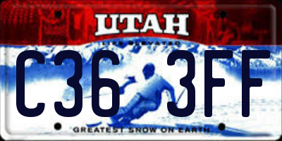 UT license plate C363FF