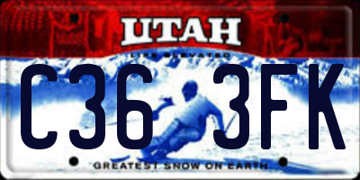 UT license plate C363FK