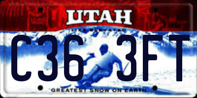UT license plate C363FT
