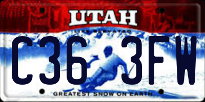 UT license plate C363FW