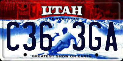 UT license plate C363GA