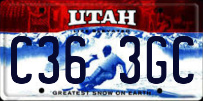 UT license plate C363GC