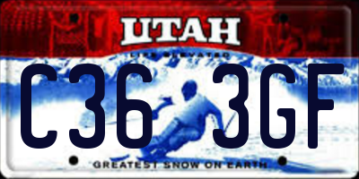 UT license plate C363GF
