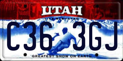 UT license plate C363GJ