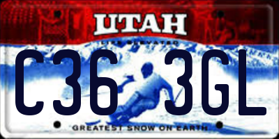 UT license plate C363GL
