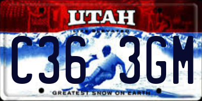 UT license plate C363GM