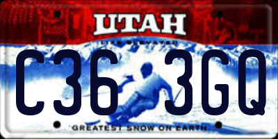 UT license plate C363GQ