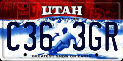 UT license plate C363GR