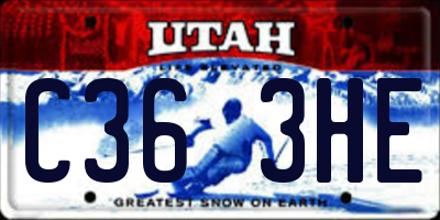 UT license plate C363HE
