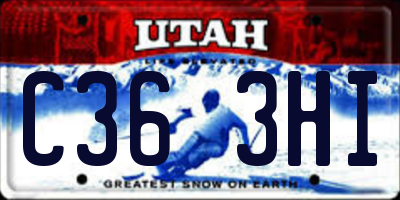 UT license plate C363HI