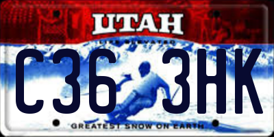 UT license plate C363HK