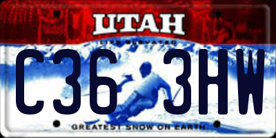 UT license plate C363HW