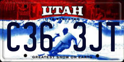 UT license plate C363JT