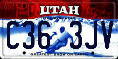UT license plate C363JV