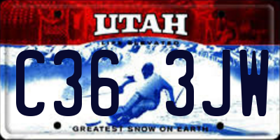 UT license plate C363JW