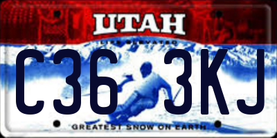 UT license plate C363KJ
