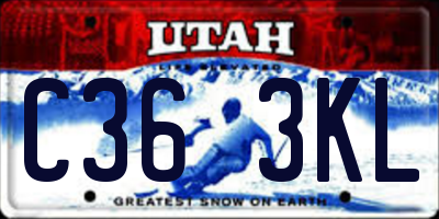 UT license plate C363KL