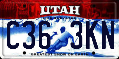 UT license plate C363KN