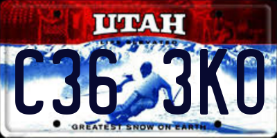 UT license plate C363KO