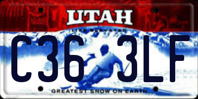 UT license plate C363LF