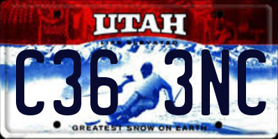UT license plate C363NC