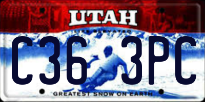UT license plate C363PC