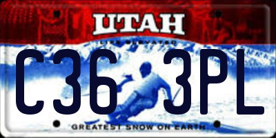 UT license plate C363PL