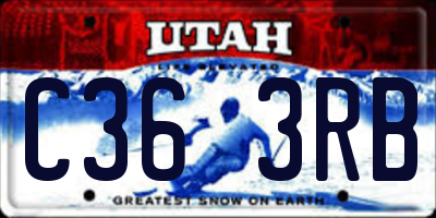 UT license plate C363RB