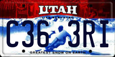 UT license plate C363RI