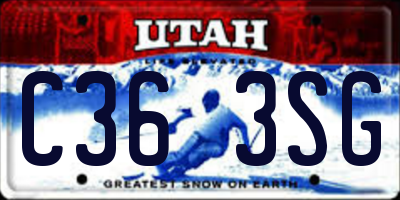 UT license plate C363SG