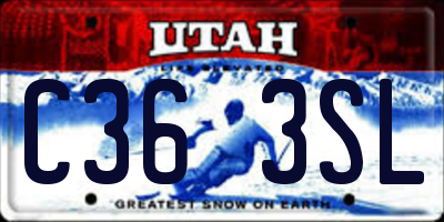 UT license plate C363SL