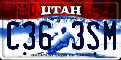 UT license plate C363SM