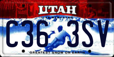 UT license plate C363SV