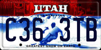 UT license plate C363TB