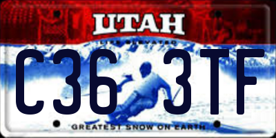 UT license plate C363TF