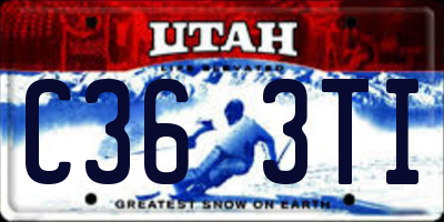 UT license plate C363TI