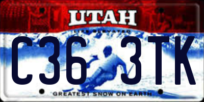 UT license plate C363TK