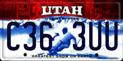 UT license plate C363UU