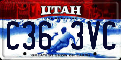 UT license plate C363VC