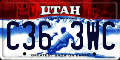 UT license plate C363WC