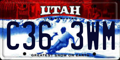UT license plate C363WM