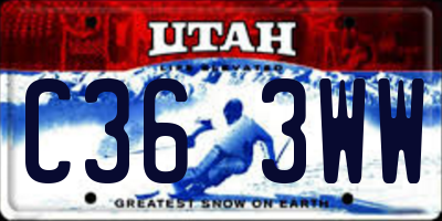 UT license plate C363WW