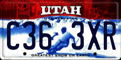 UT license plate C363XR