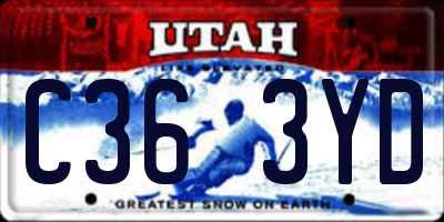 UT license plate C363YD