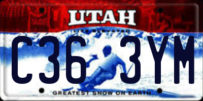 UT license plate C363YM