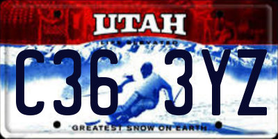 UT license plate C363YZ