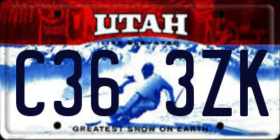 UT license plate C363ZK