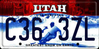 UT license plate C363ZL