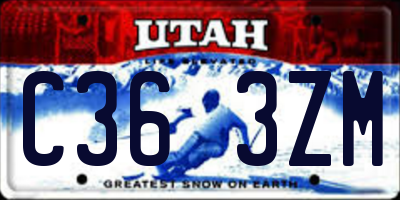 UT license plate C363ZM