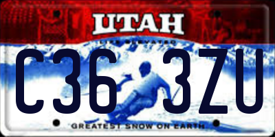 UT license plate C363ZU